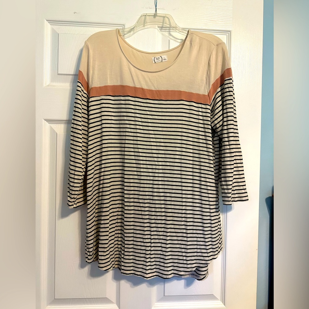 Mid- Sleeve Striped Shirt
